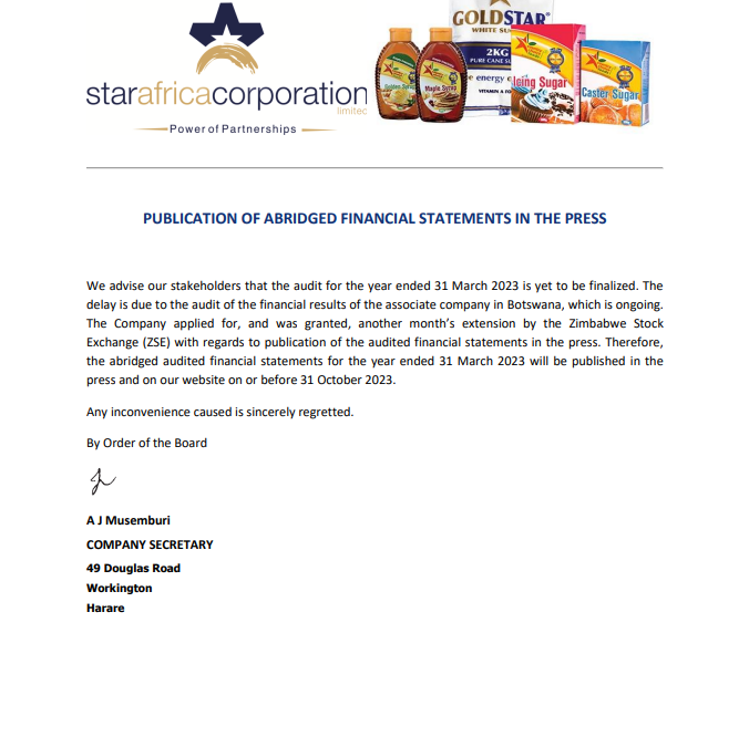 Notice to Shareholders – Oct 2023