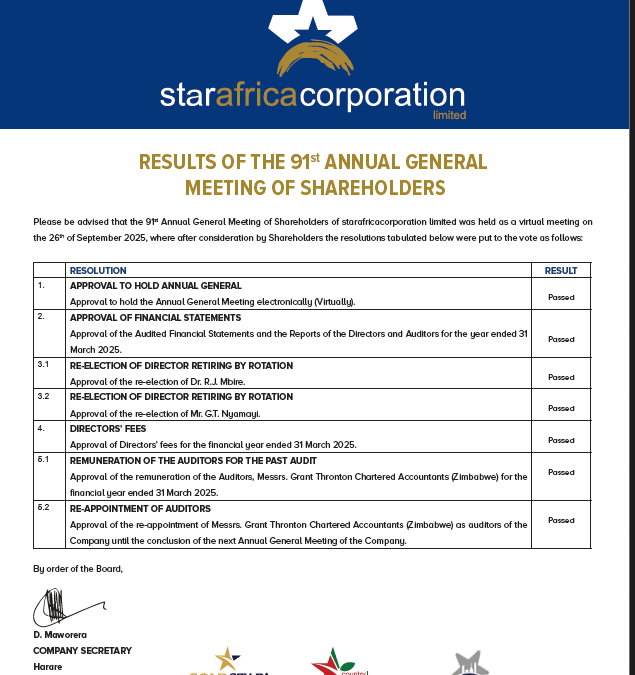 Results Of The 91st Annual General Meeting Of Shareholders