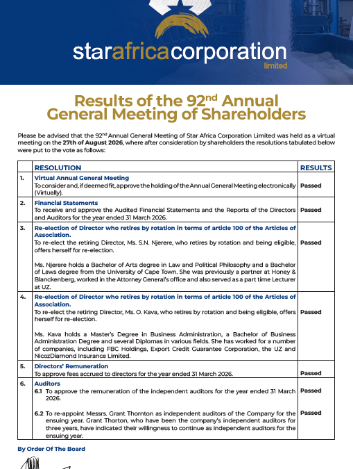 92nd Results of AGM 2026