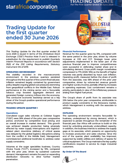 2026 SAC Q1 Trading Update